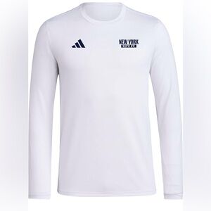NWT Adidas Mens New York City FC Pre-Game MLS Long Sleeve Crew Neck T-Shirt